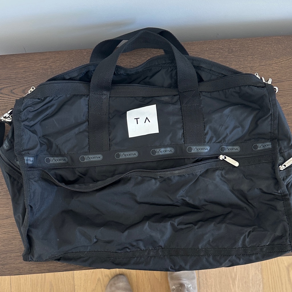 Tracy Anderson X Le Sportsac Black Duffel Bag Never Used